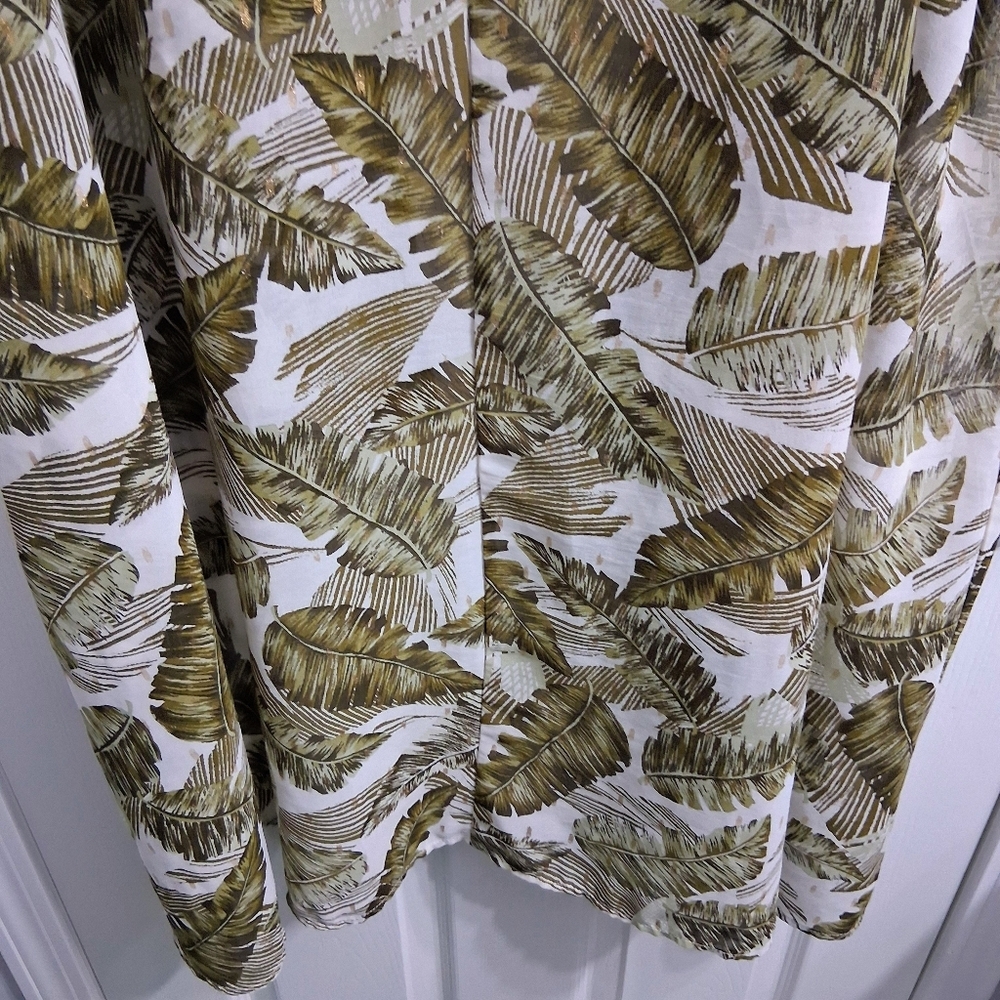 Kimono Duster Tropical Print Botanical Palm Leaves Long Length Gypsy Moondust - Picture 14 of 17
